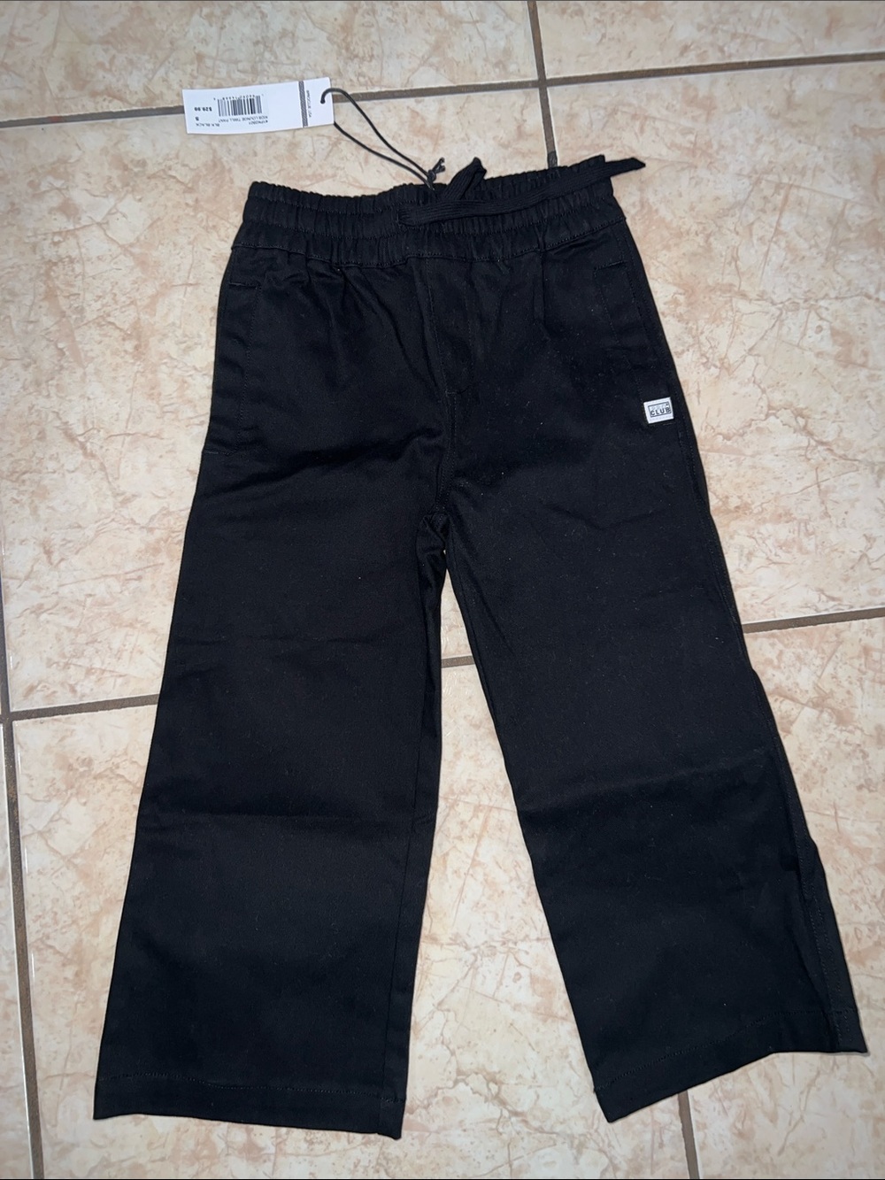 Kids Wide-Leg Pull-On Pants in Black